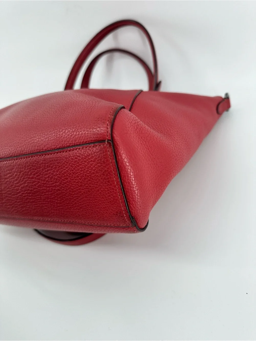 Coach Red Pebbled Leather Prairie Satchel with Crossbody Strap